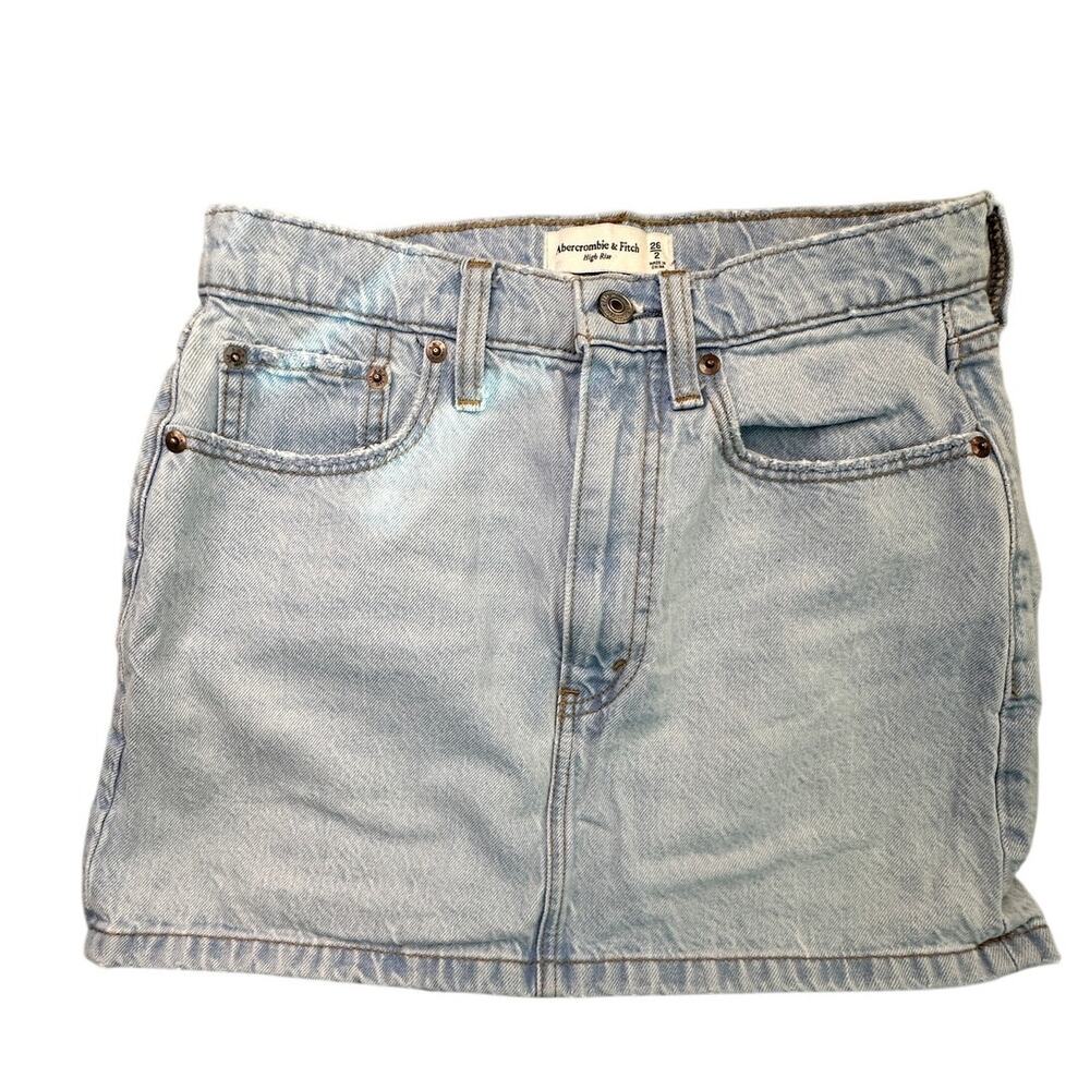 Abercrombie & Fitch Denim Skirt High Rise Light Wash Casual Minimalist Preppy